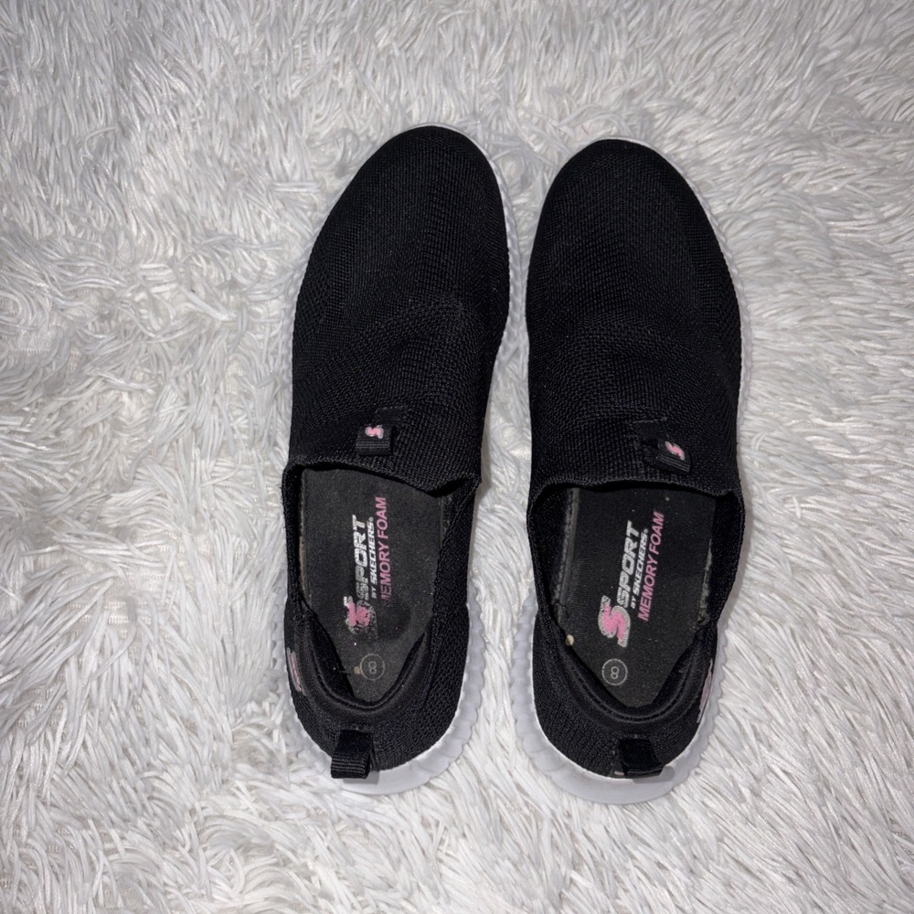 Skechers Sport Sneakers Women's Size 8 Black Slip On Hands Free Comfort Shoes - Picture 5 of 10